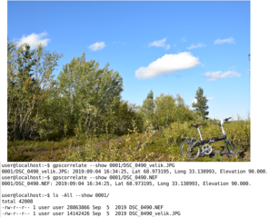 Screenshots of package gpscorrelate