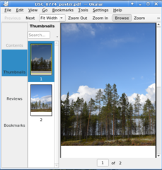 Screenshots of package posterazor