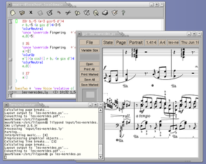 Screenshots of package lilypond